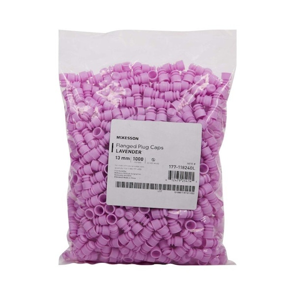 Mckesson Lavender Tube Closure for use with 13 mm Blood Drawing Tubes, 1000PK 177-118240L - main